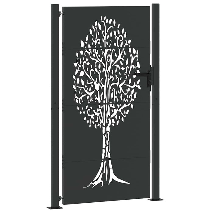 Cancello da giardino, Cancello da Giardino 105x75 cm Acciaio Corten Design Albero 42015888