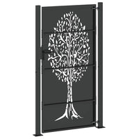 Cancello da giardino, Cancello da Giardino 105x75 cm Acciaio Corten Design Albero 42015888