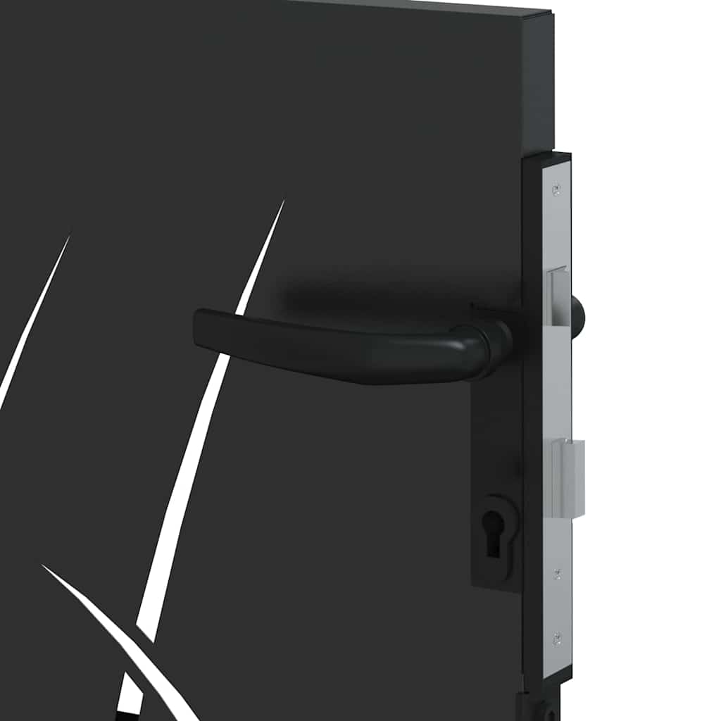 Cancello da giardino con blocco Nero 105 x 100 cm 42015889