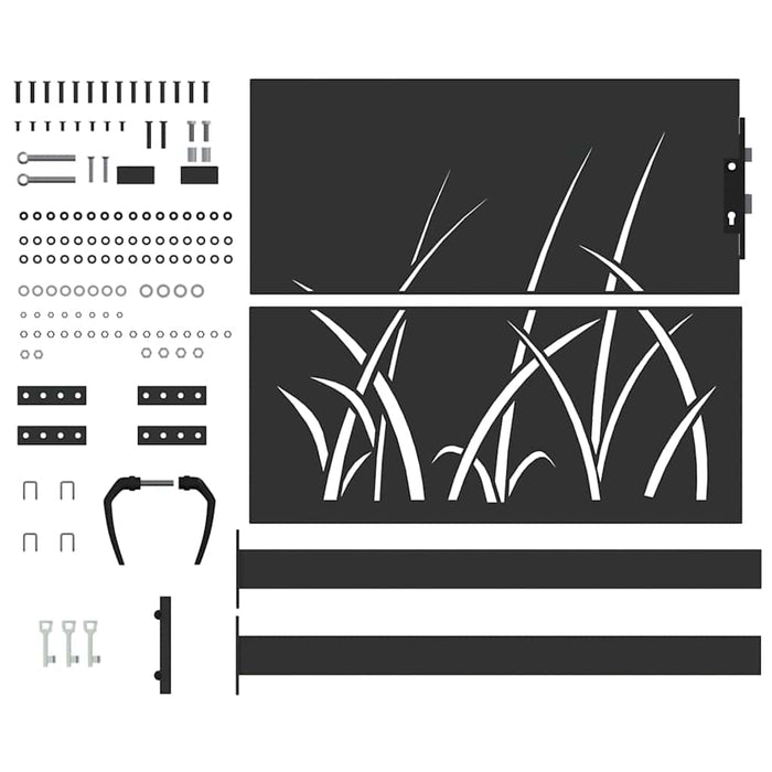 Cancello da giardino con blocco Nero 105 x 100 cm 42015889