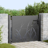 Cancello da giardino con blocco Nero 105 x 100 cm 42015889