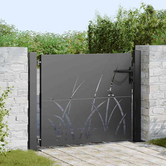 vidaXL Cancello da giardino con blocco Nero 105 x 100 cm