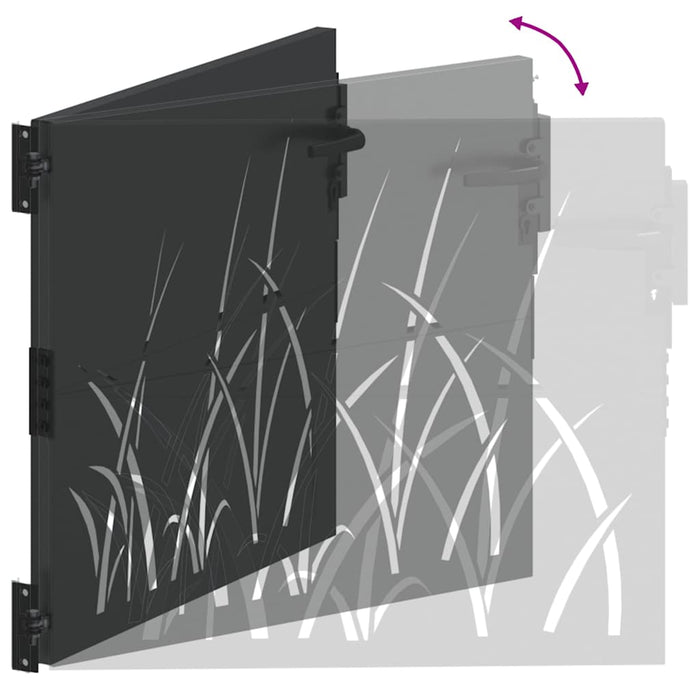 Cancello da giardino con blocco Nero 105 x 100 cm 42015889