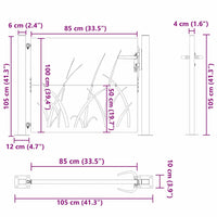 vidaXL Cancello da giardino con blocco Nero 105 x 100 cm