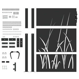 vidaXL Cancello da giardino con blocco Nero 105 x 125 cm