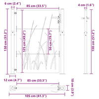 Cancello da giardino, Cancello da Giardino 105x75 cm Acciaio Corten Design Erba 42015890