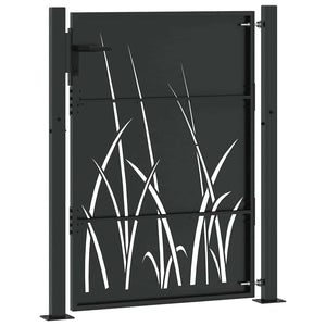 Cancello da giardino, Cancello da Giardino 105x75 cm Acciaio Corten Design Erba 42015891