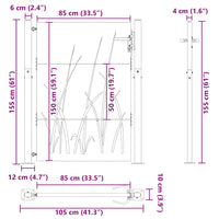 Cancello da giardino, Cancello da Giardino 105x75 cm Acciaio Corten Design Erba 42015891