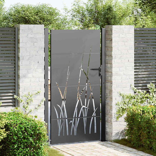vidaXL Cancello da giardino con blocco Nero 105 x 175 cm