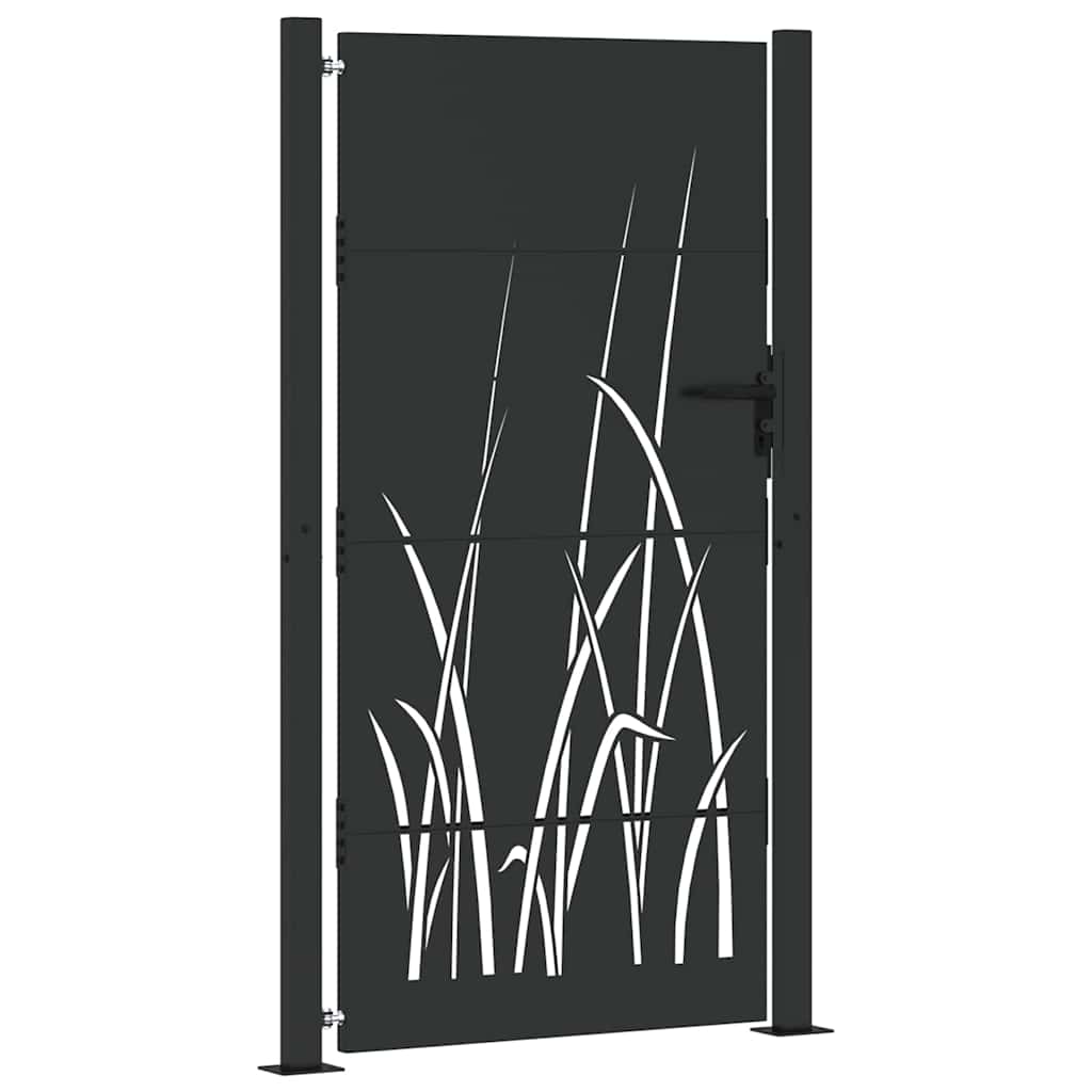 vidaXL Cancello da giardino con blocco Nero 105 x 175 cm