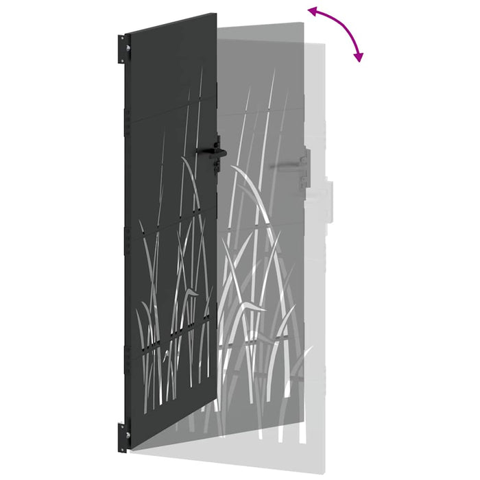 vidaXL Cancello da giardino con blocco Nero 105 x 175 cm