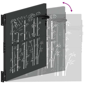 vidaXL Cancello da giardino, Cancello da Giardino 105x75 cm Design in Acciaio Corten e Bambù