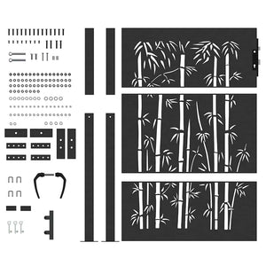 vidaXL Cancello da giardino, Cancello da Giardino 105x75 cm Design in Acciaio Corten e Bambù