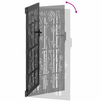 vidaXL Cancello da giardino, Cancello da Giardino 105x75 cm Design in Acciaio Corten e Bambù