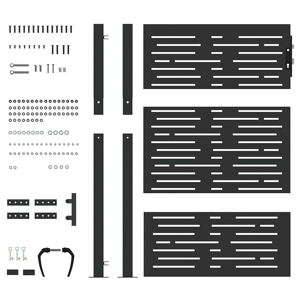 Cancello da giardino, Cancello da Giardino 105x75 cm Design Quadrato in Acciaio Corten 42015900