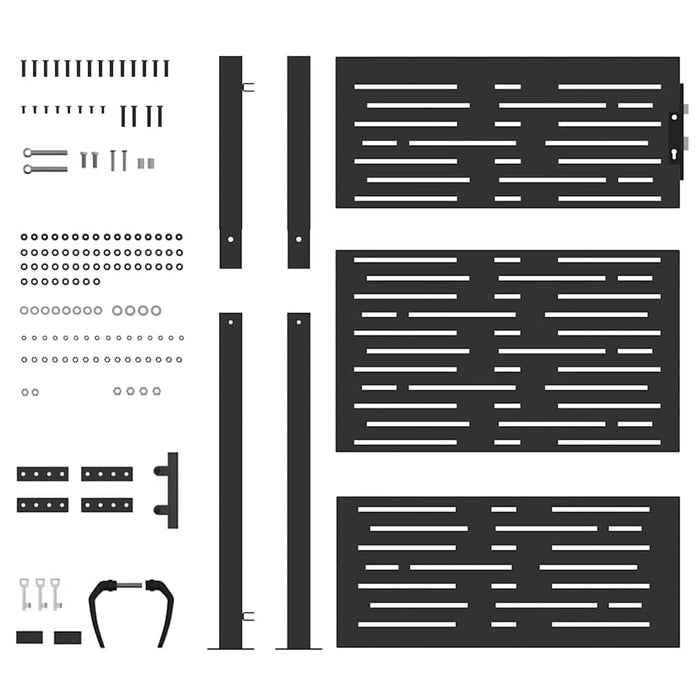 Cancello da giardino, Cancello da Giardino 105x75 cm Design Quadrato in Acciaio Corten 42015900