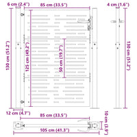 vidaXL Cancello da giardino, Cancello da Giardino 105x75 cm Design Quadrato in Acciaio Corten