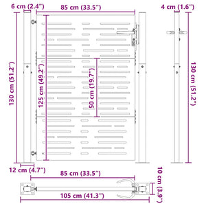 vidaXL Cancello da giardino, Cancello da Giardino 105x75 cm Design Quadrato in Acciaio Corten