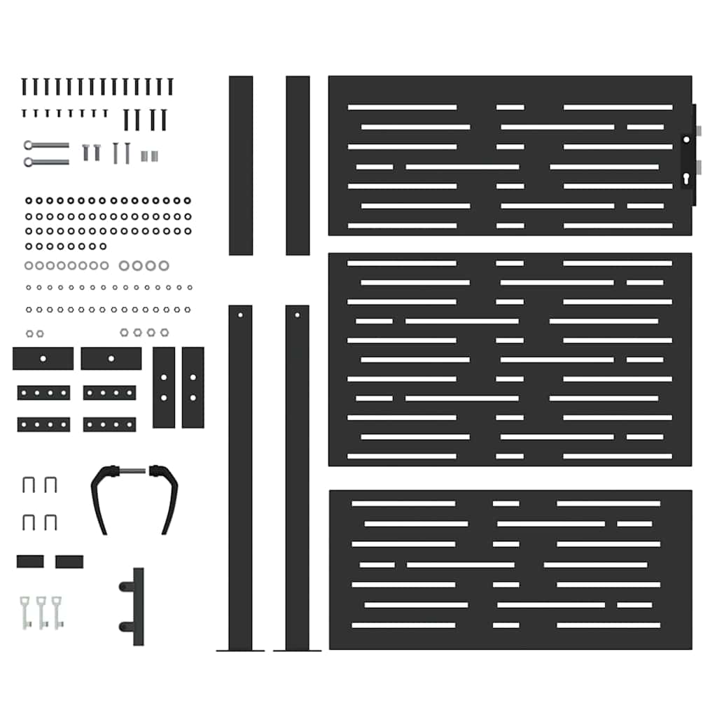 Cancello da giardino, Cancello da Giardino 105x75 cm Design Quadrato in Acciaio Corten 42015901