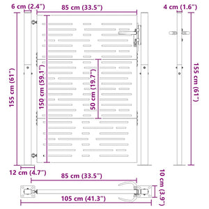 Cancello da giardino, Cancello da Giardino 105x75 cm Design Quadrato in Acciaio Corten 42015901