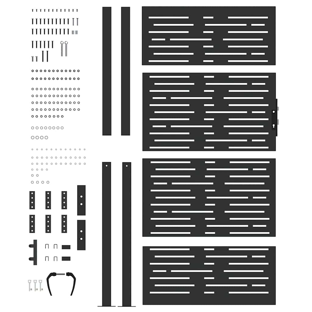 Cancello da giardino, Cancello da Giardino 105x75 cm Design Quadrato in Acciaio Corten 42015902
