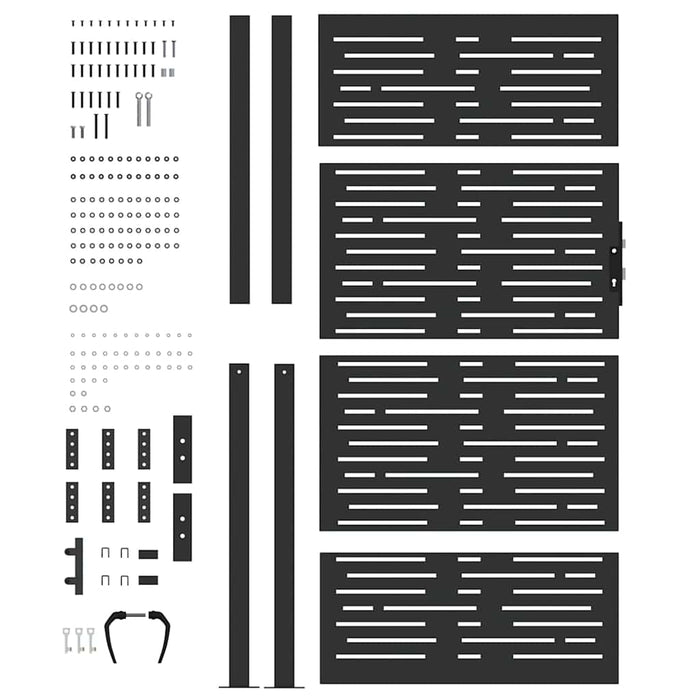 vidaXL Cancello da giardino, Cancello da Giardino 105x75 cm Design Quadrato in Acciaio Corten