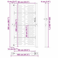 Cancello da giardino, Cancello da Giardino 105x75 cm Design Quadrato in Acciaio Corten 42015903