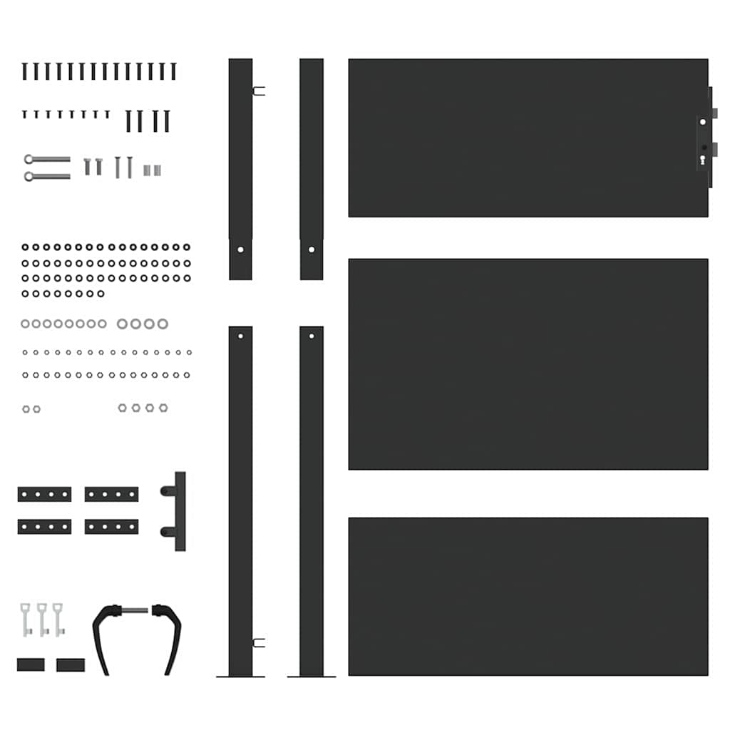 Cancello da giardino con blocco Nero 105 x 125 cm 42015905