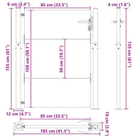vidaXL Cancello da giardino con blocco Nero 105 x 150 cm