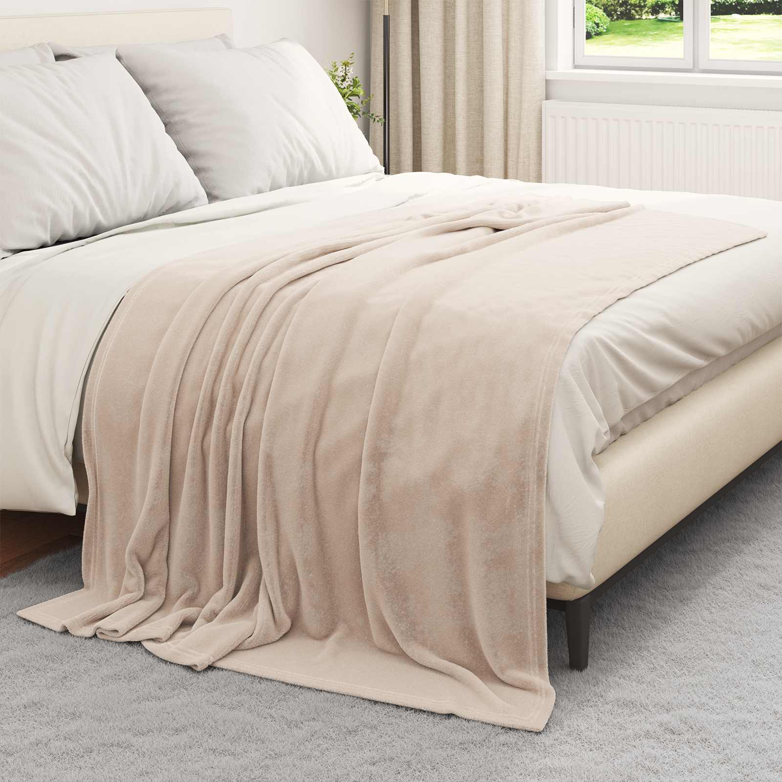 Coperta Beige 150 x 200 cm Panno 42016758