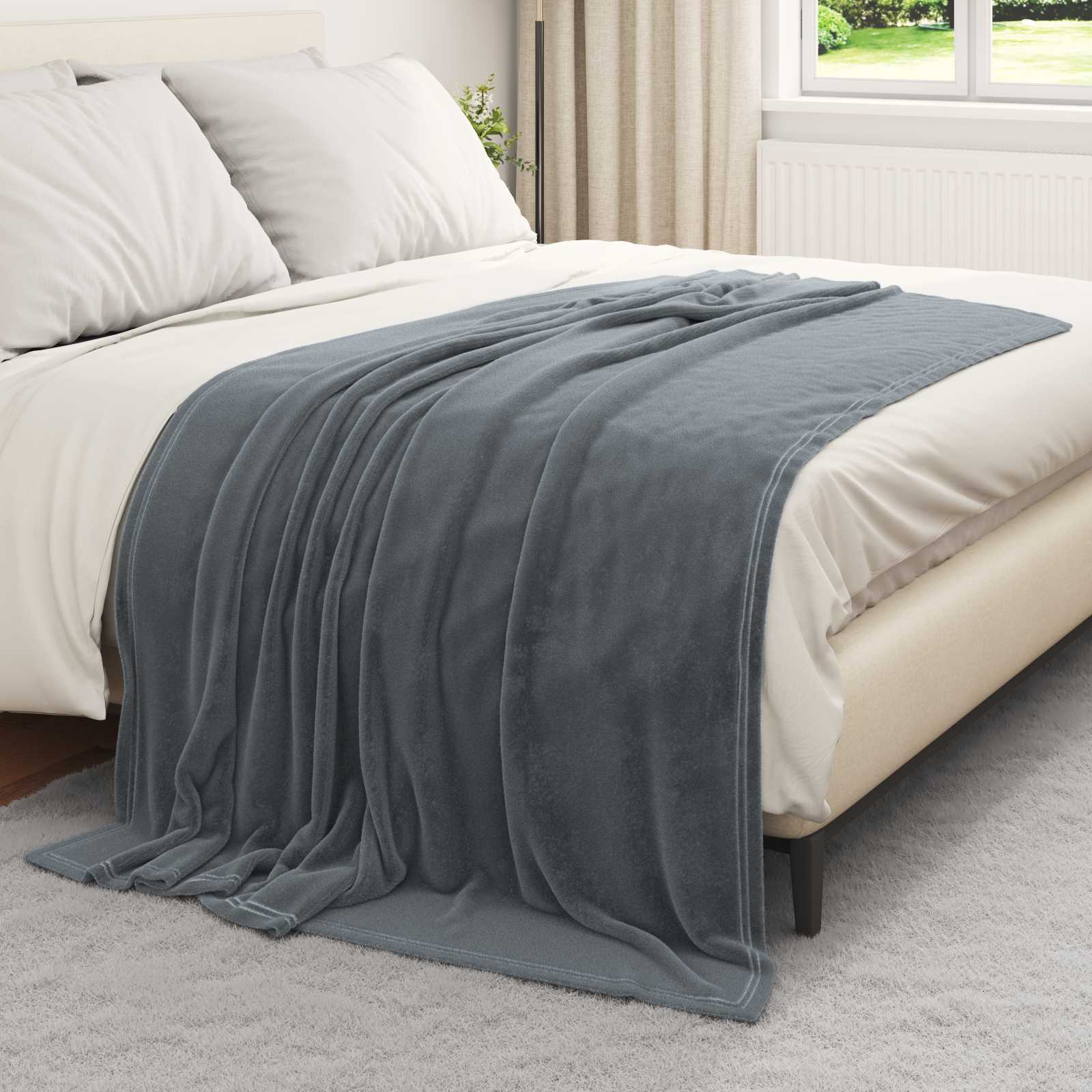 Coperta Grigio scuro 150 x 200 cm Panno 42016766