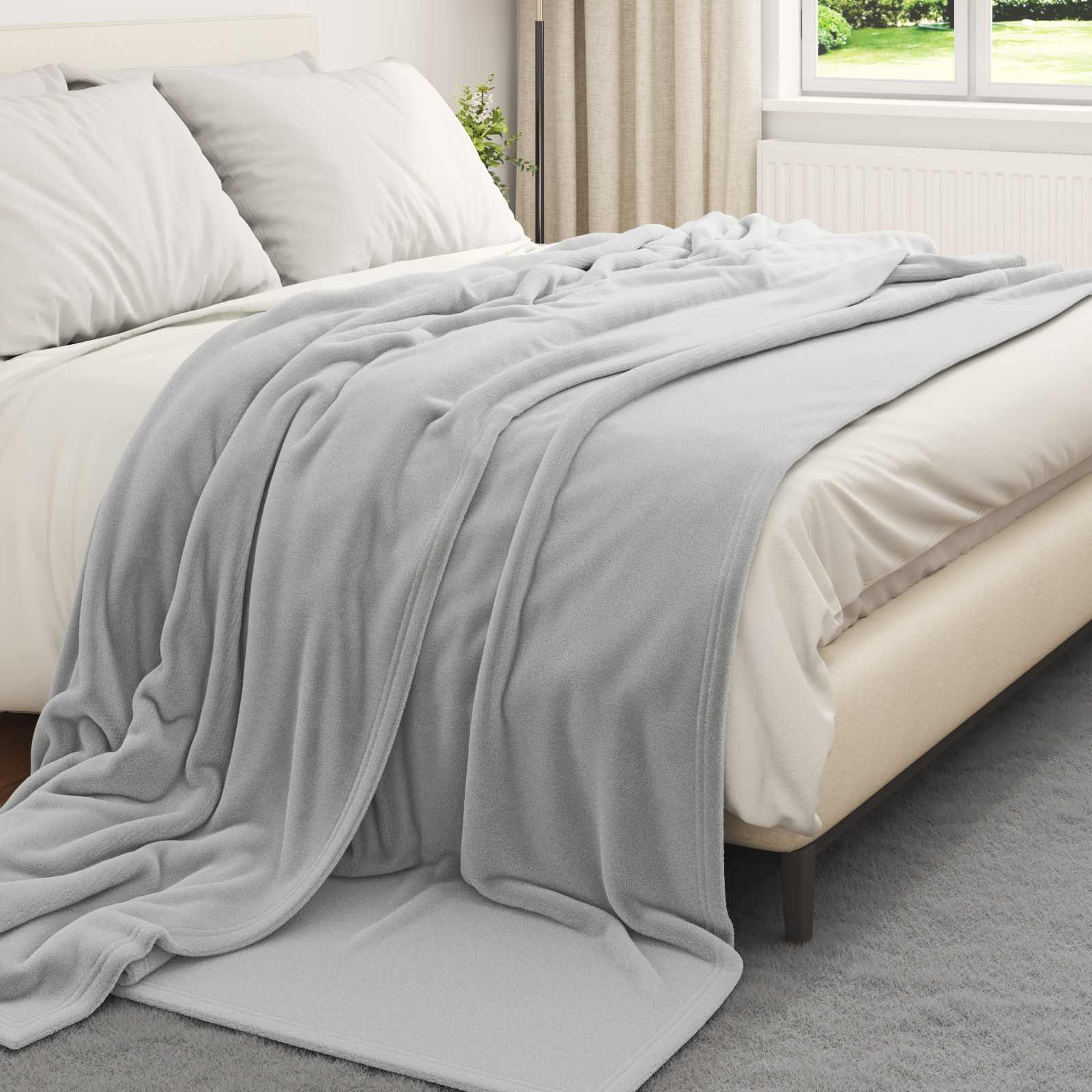 Coperta Grigio 240 x 270 cm Panno 42016772