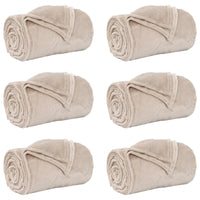 Coperte da Pile 6 pcs Beige 130 x 150 cm Panno 42016789
