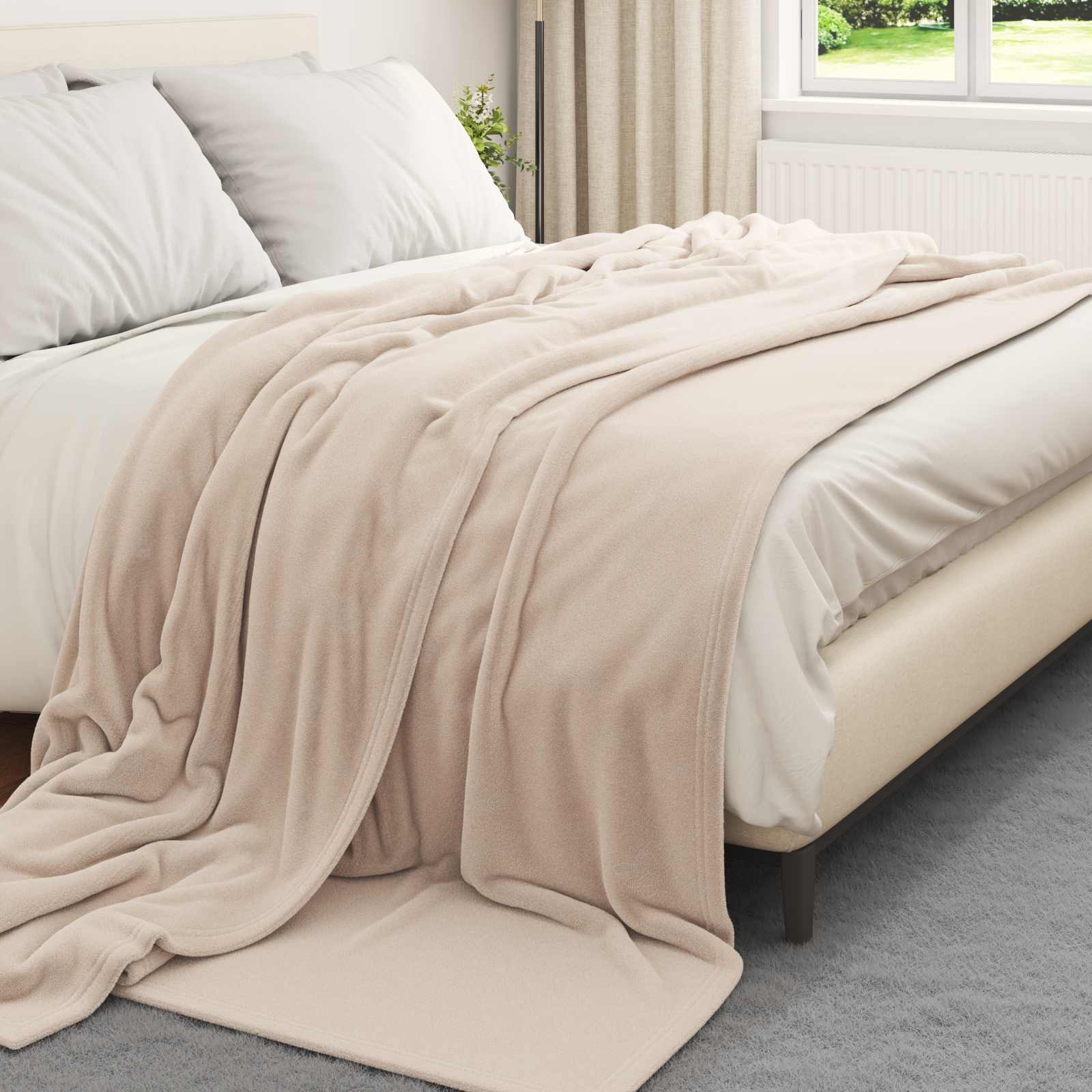Coperte da Pile 6 pcs Beige 220 x 240 cm Panno 42016791