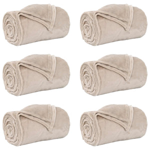 Coperte da Pile 6 pcs Beige 240 x 270 cm Panno 42016792