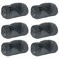 Coperte da Pile 6 pcs Grigio scuro 130 x 150 cm Panno 42016797