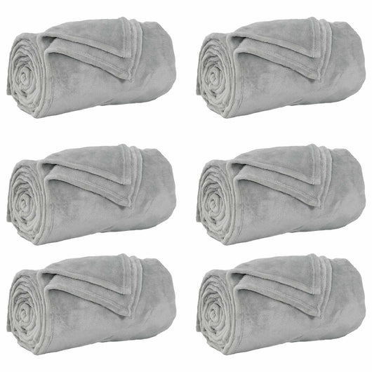 Coperte da Pile 6 pcs Grigio 130 x 150 cm Panno 42016801