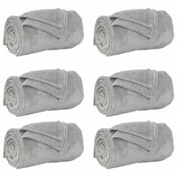 Coperte da Pile 6 pcs Grigio 150 x 200 cm Panno 42016802