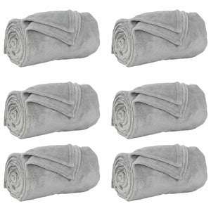 Coperte da Pile 6 pcs Grigio 240 x 270 cm Panno 42016804
