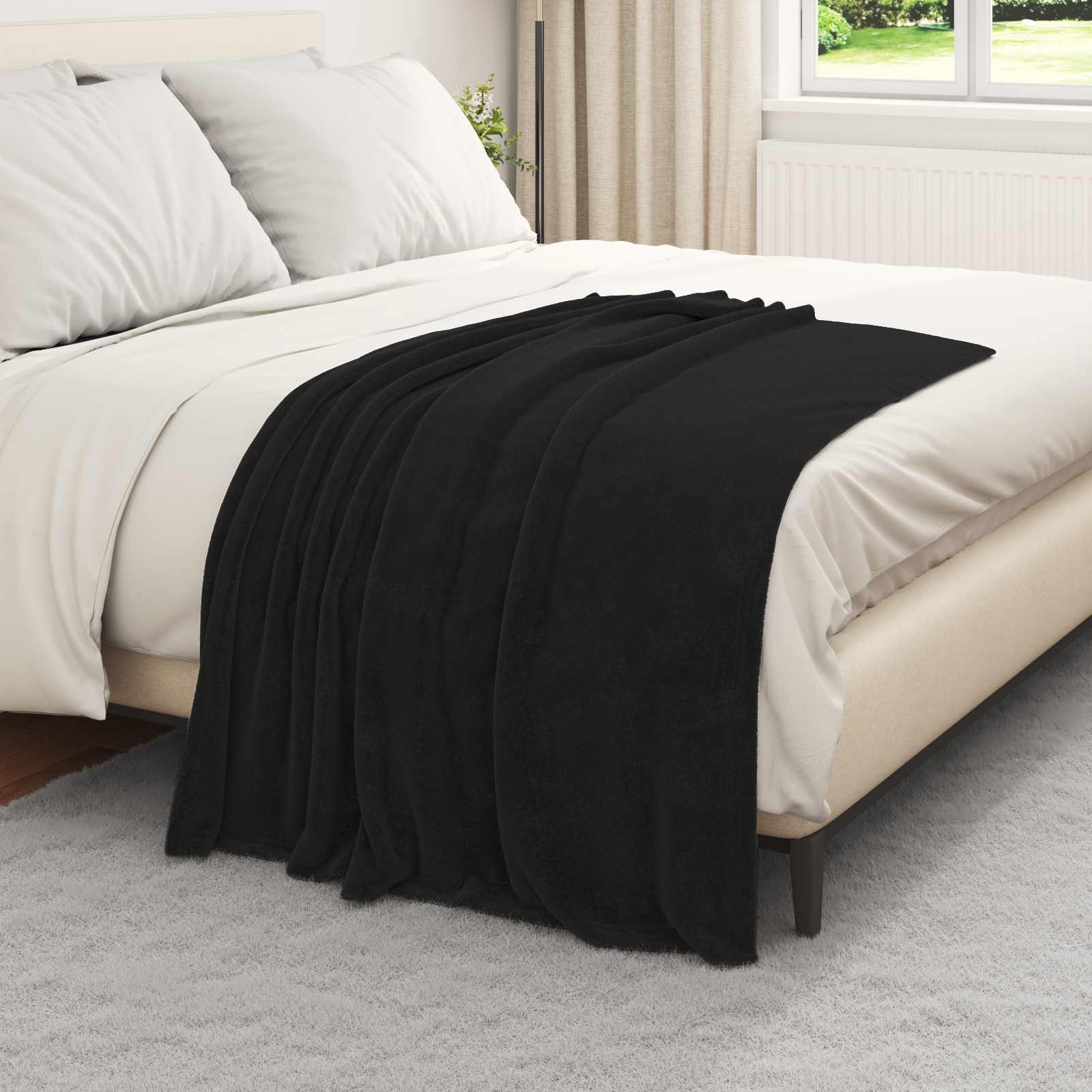 Coperte da Pile 6 pcs Nero 130 x 150 cm Panno 42016809