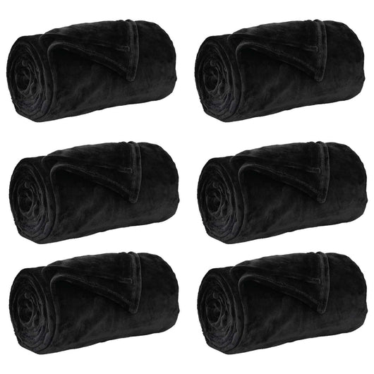 Coperte da Pile 6 pcs Nero 130 x 150 cm Panno 42016809