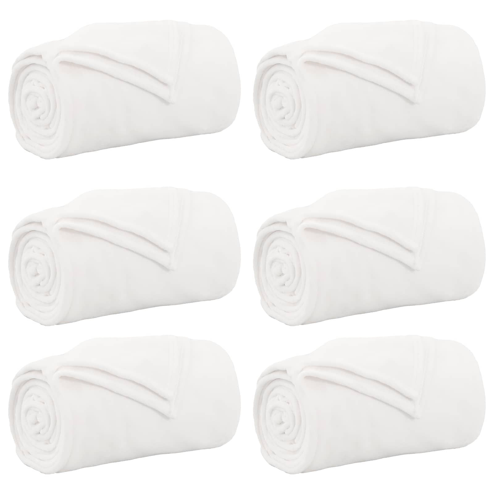 Coperte da Pile 6 pcs Bianco 240 x 270 cm Panno 42016816