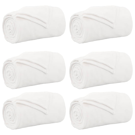 Coperte da Pile 6 pcs Bianco 240 x 270 cm Panno 42016816