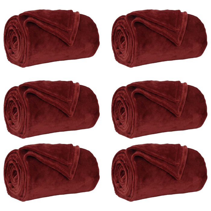 Coperte da Pile 6 pcs Rosso Bordeaux 150 x 200 cm Panno 42016818