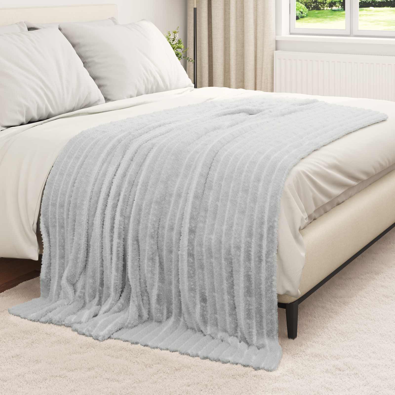 Coperta Grigio 200 x 150 cm Panno 42016834
