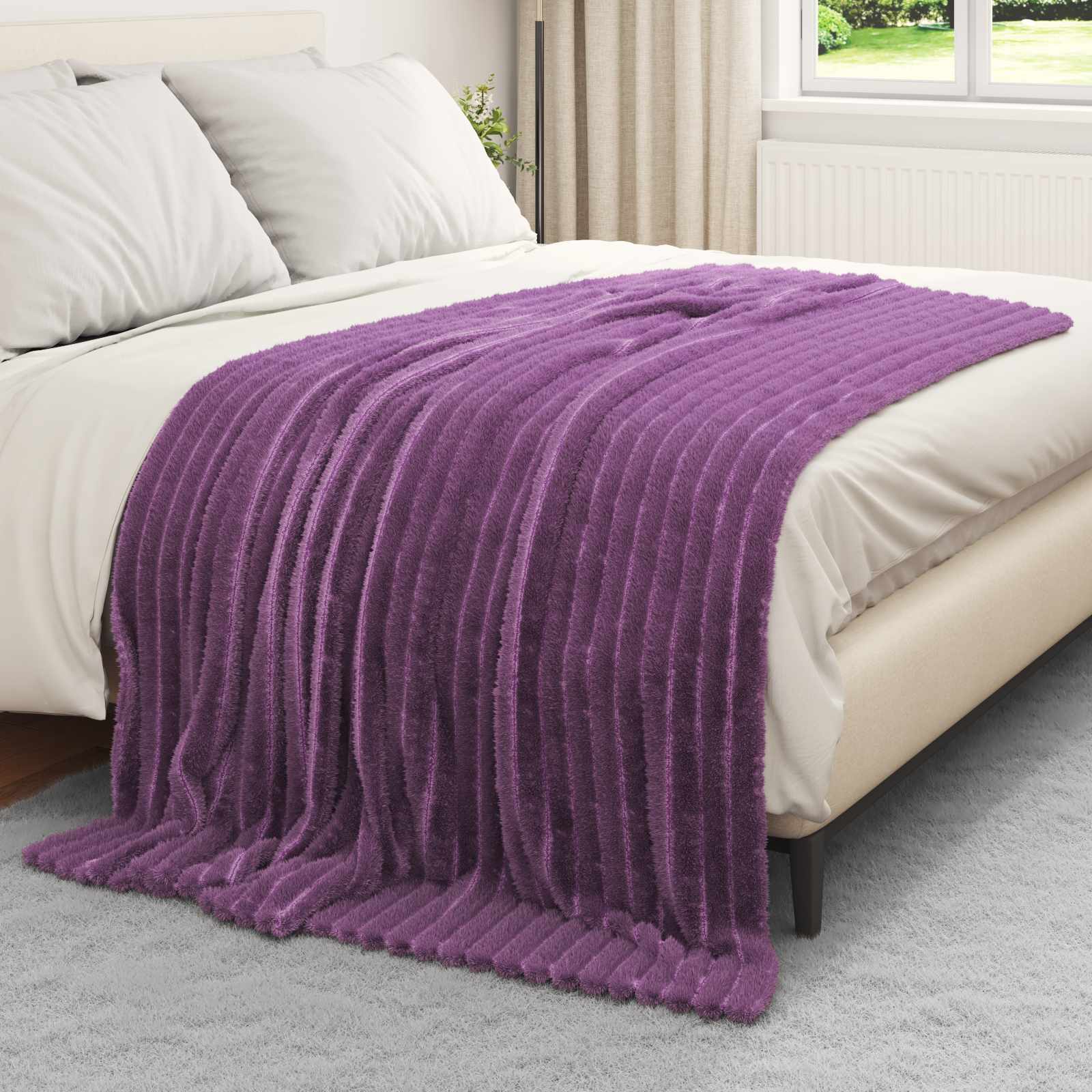 Coperta Viola 200 x 150 cm Panno 42016858