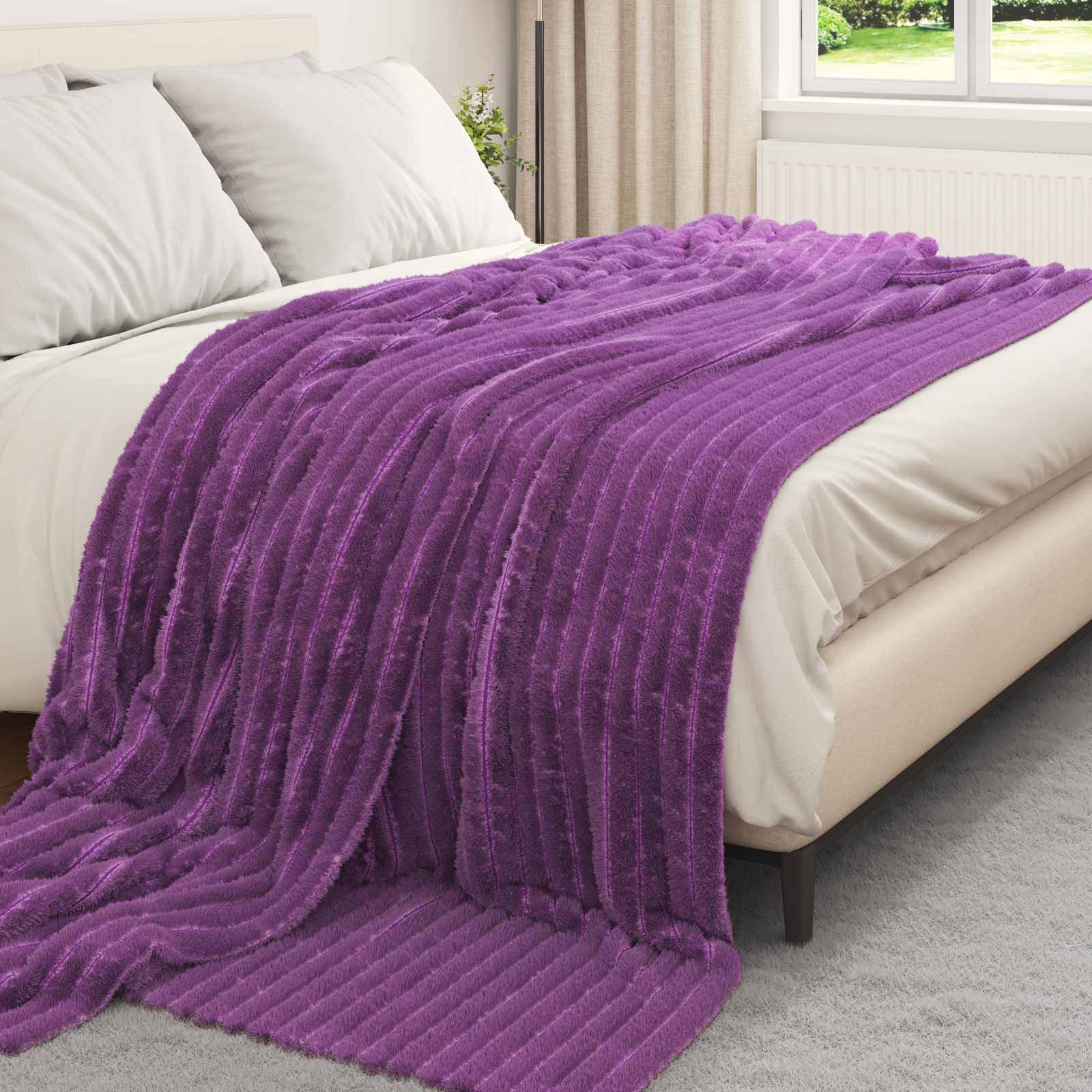 Coperta Viola 240 x 220 cm Panno 42016859