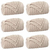 Coperte da Pile 6 pcs Beige 150 x 130 cm Panno 42016865