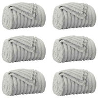Coperte da Pile 6 pcs Grigio 240 x 220 cm Panno 42016879