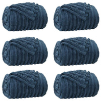 Coperte da Pile 6 pcs Blu navy 150 x 130 cm Panno 42016881